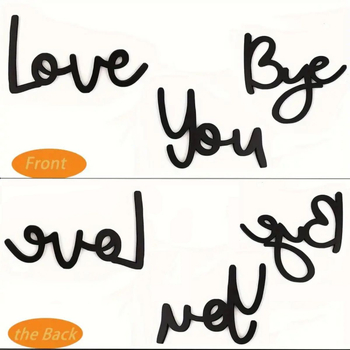 Дървена стенна декорация с логото \'Goodbye Love You\', от boxwood, за всекидневна, коридор и спалня