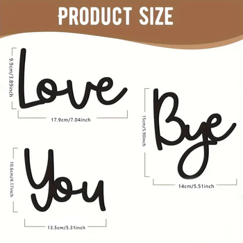 Дървена стенна декорация с логото \'Goodbye Love You\', от boxwood, за всекидневна, коридор и спалня