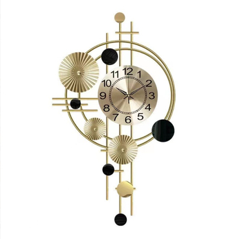 Sieninis laikrodis, apskrito metalo korpuso, kvarcinis mechanizmas (Aishida 005), baterijomis maitinamas, modernus minimalistinis dizainas, dekoratyvus, skirtas svetainei, miegamajam ir darbo kambariui, vienpusis