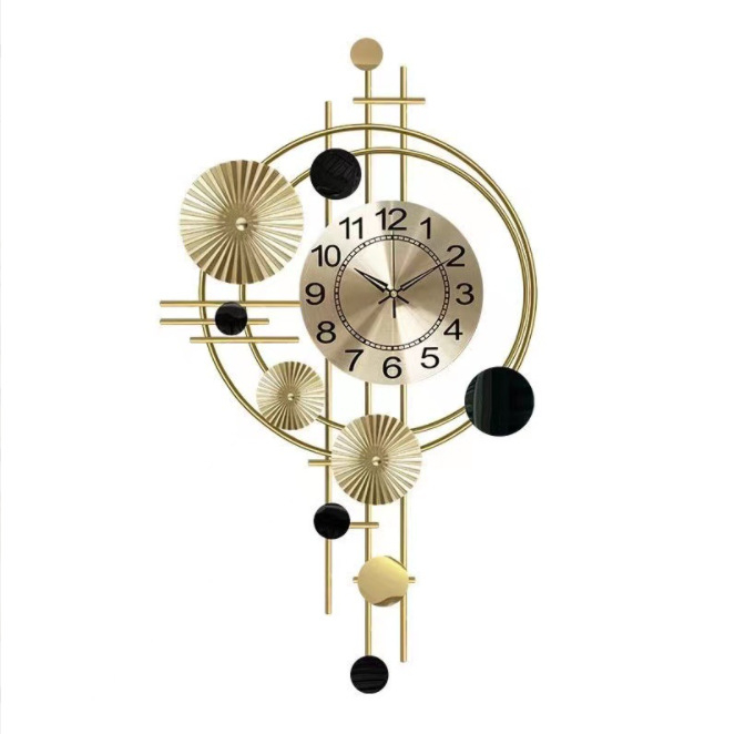 Sieninis laikrodis, apskrito metalo korpuso, kvarcinis mechanizmas (Aishida 005), baterijomis maitinamas, modernus minimalistinis dizainas, dekoratyvus, skirtas svetainei, miegamajam ir darbo kambariui, vienpusis