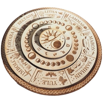 Ξύλινο διακοσμητικό από πεύκο, Zhulu Crafts, ετήσιο ημερολόγιο, για σαλόνι και υπνοδωμάτιο