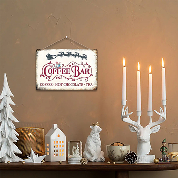 Ξύλινο κρεμαστό διακοσμητικό τοίχου για καφέ: Κλασικός κατάλογος ποτών, ζεστή σοκολάτα