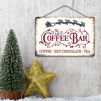 Ξύλινο κρεμαστό διακοσμητικό τοίχου για καφέ: Κλασικός κατάλογος ποτών, ζεστή σοκολάτα