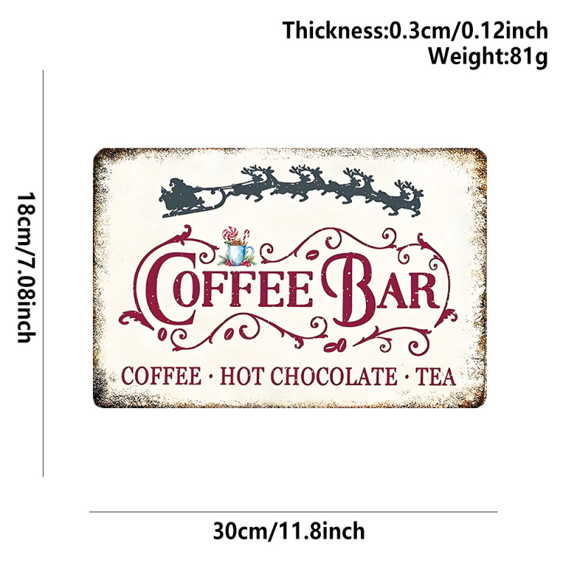 Decor de perete din lemn pentru cafenea: Listă clasică de băuturi, cacao caldă