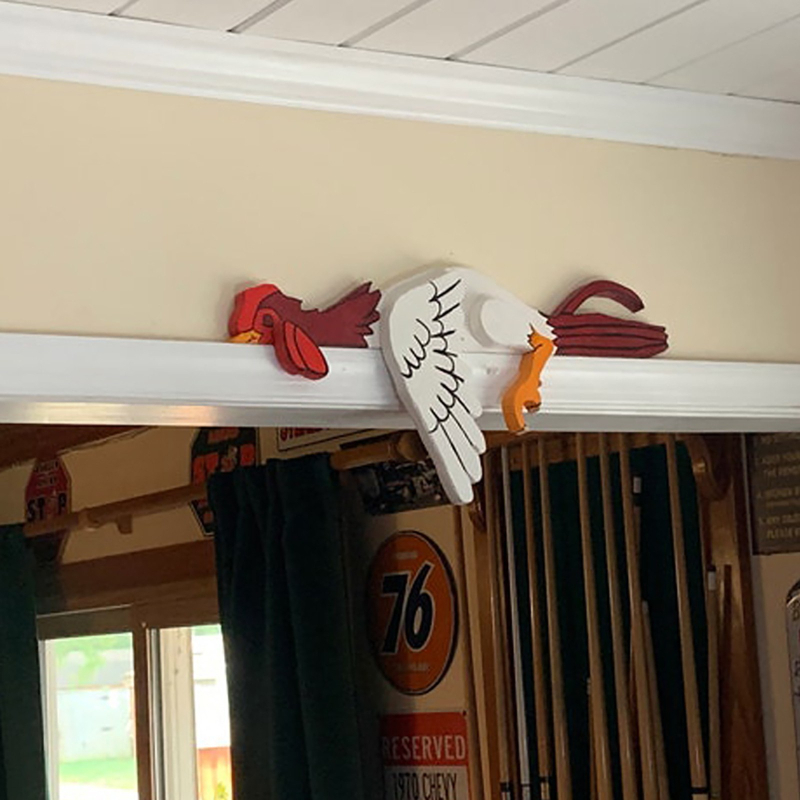 Decorațiune din PVC pentru gard cu o găină, stil pastoral, gravură, personalizabil, decor suspendat (Material: PVC; Gravură: Da; Proces de producție: Gravură; Personalizare: Da)