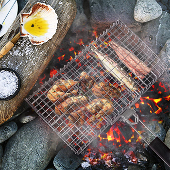 BBQ tinklas griliui, nerūdijančio plieno viela, kvadratinė forma, sulankstomas, poliravimas, tempimas, elektroforezė ir spauda