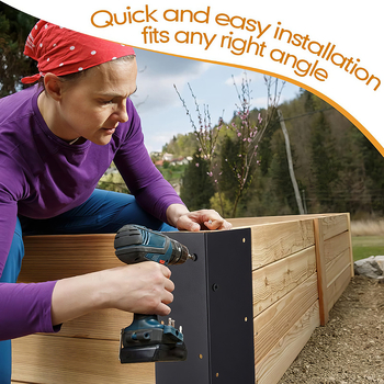 Αναβαθμισμένο γωνιακό στήριγμα κήποις — σιδερένιο, γεωμετρικός σχεδιασμός, αγροτικό στυλ, κατάλληλο για λαχανικά και γλάστρες