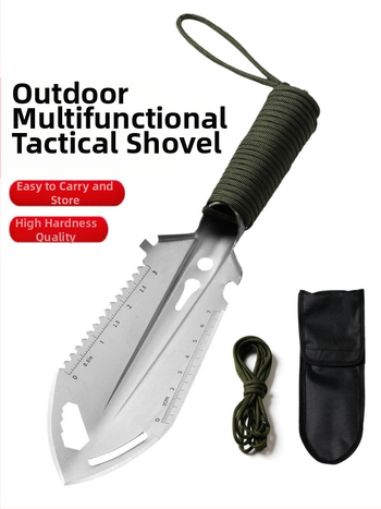 Ārā lāpsta kempingam, no nerūsējošā tērauda, pārnēsājama un daudzfunkcionāla, piemērota zemei un dārzam