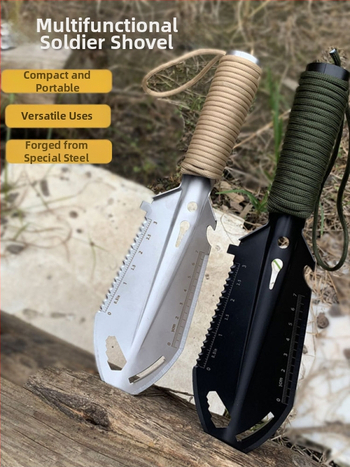 Ārā lāpsta kempingam, no nerūsējošā tērauda, pārnēsājama un daudzfunkcionāla, piemērota zemei un dārzam