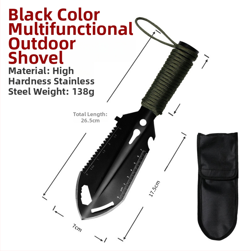 Ārā lāpsta kempingam, no nerūsējošā tērauda, pārnēsājama un daudzfunkcionāla, piemērota zemei un dārzam