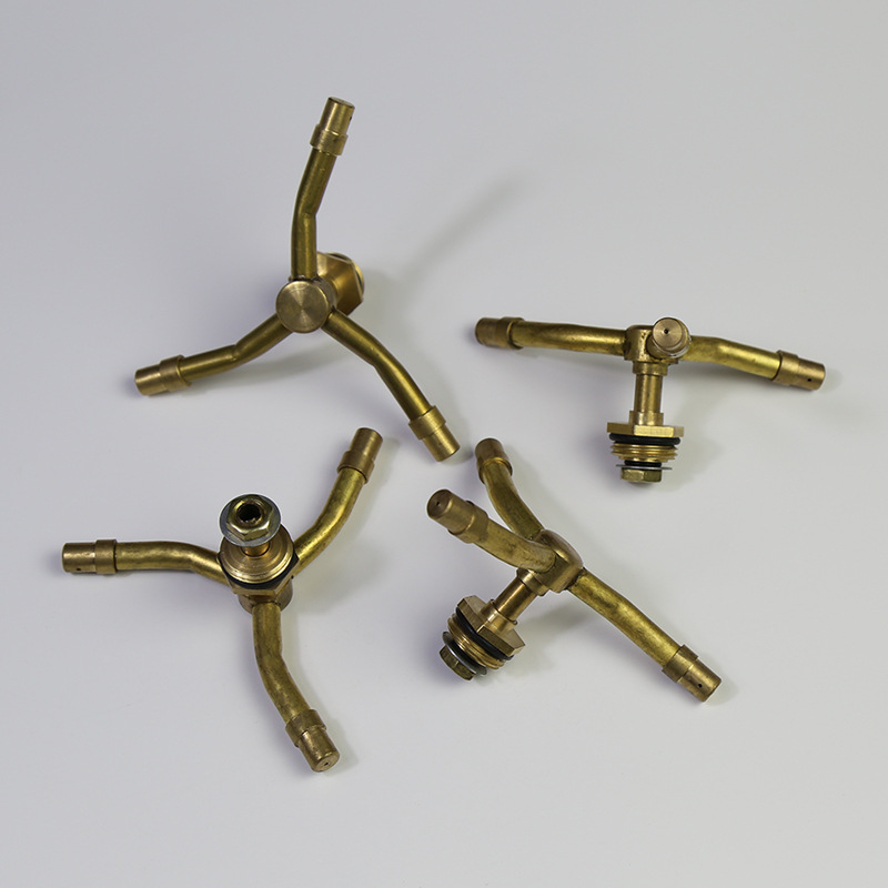 Latūninis vėjo malūno formos sukimasis purkštuvas su trim purkštuvais, vandens rūkas – išorinis sriegio jungtis, modelis GQ601104, atmosferos slėgis, vanduo