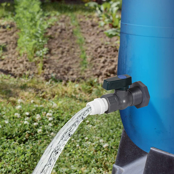 2 daļu lietus kannas krāna komplekts ar PVC dārza dalītāju, šļauku un adapteri