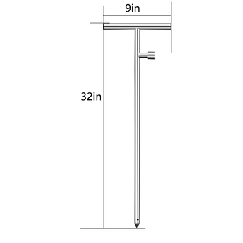 Εργαλείο πότισματος ριζών φυτών από ανοξείδωτο χάλυβα με Τ-χειρολαβή, FS-2487, καθολική χρήση