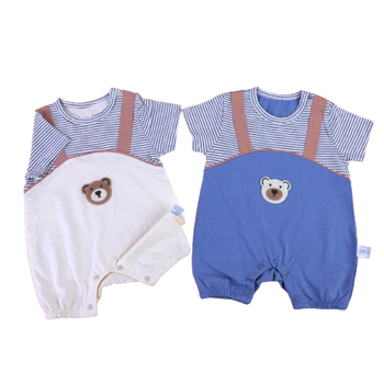 Βρεφικό ολόσωμο φορμάκι με κοντά μανίκια, ελαφρύ βαμβάκι 95%, καλοκαιρινό για νεογνά, 0–12 μηνών