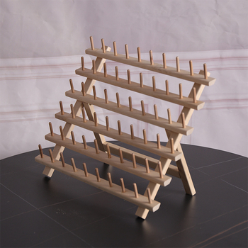 Ξύλινο ράφι σπείρες για αποθήκευση κλωστής, φορητός επιτραπέζιος οργανωτής για ράψιμο σε κινέζικο στυλ