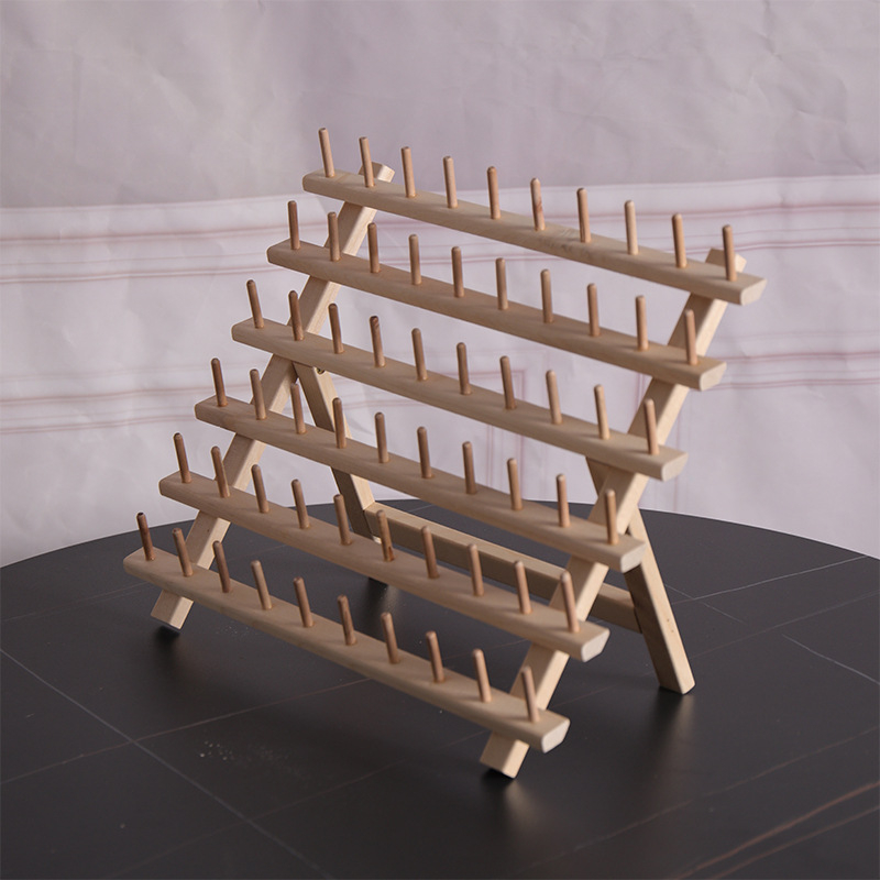 Raft din lemn pentru bobine, depozitare a firelor de cusut, organizator de masă în stil chinezesc