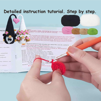 DIY rinkinys mezgimo lėlei su vilnos siūlais, siūlas: siūlai, pusiau siūlai