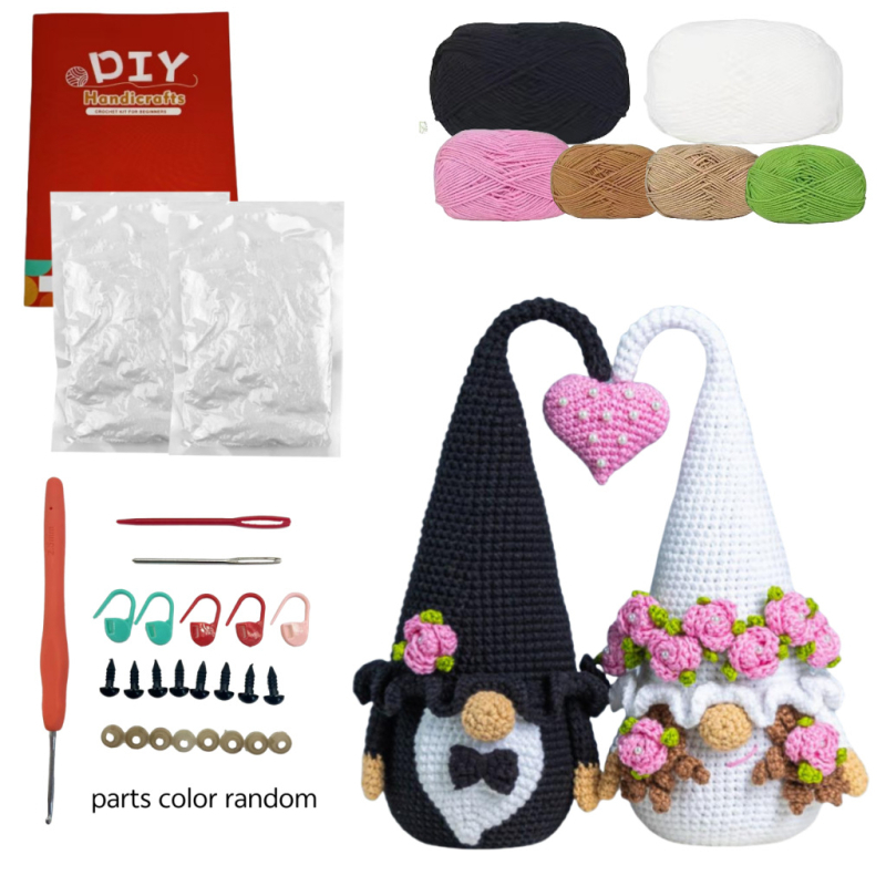 DIY rinkinys mezgimo lėlei su vilnos siūlais, siūlas: siūlai, pusiau siūlai