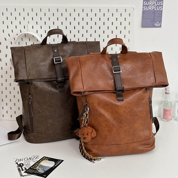 Unisex ρετρό σακίδιο, PU δέρμα, αδιάβροχο, 20-35 L, χωράει 14 ιντσών φορητό, αναπνεύσιμο πίσω πάνελ, κατάλληλο για πόλη και ταξίδια