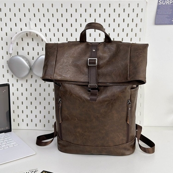 Unisex ρετρό σακίδιο, PU δέρμα, αδιάβροχο, 20-35 L, χωράει 14 ιντσών φορητό, αναπνεύσιμο πίσω πάνελ, κατάλληλο για πόλη και ταξίδια