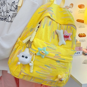 Σχολικό σακίδιο για κορίτσια – φρέσκο και γλυκό στυλ, Oxford ύφασμα, χωρητικότητα μέχρι 20 λίτρα, χωράει 14 ιντσών φορητό, ιμάντες με μαξιλάρι αέρα, σχέδιο με ρίγες