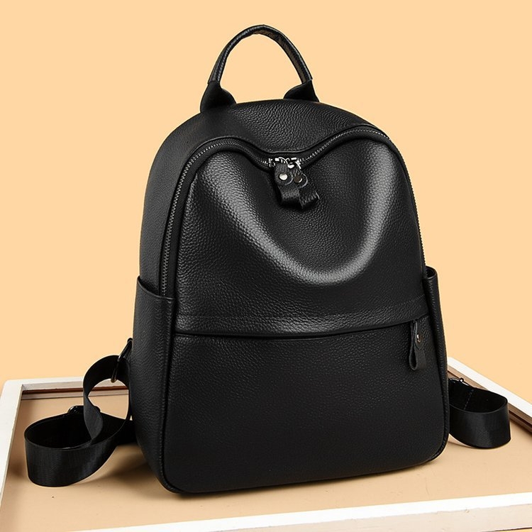 Σακίδιο πλάτης από γνήσιο δέρμα πρώτης στρώσης, street style, κλείσιμο με φερμουάρ, εσωτερική τσέπη με φερμουάρ και θήκη για ID, επένδυση πολυεστέρα, Χειμερινή 2024