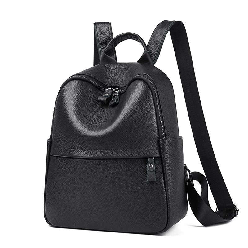 Σακίδιο πλάτης από γνήσιο δέρμα πρώτης στρώσης, street style, κλείσιμο με φερμουάρ, εσωτερική τσέπη με φερμουάρ και θήκη για ID, επένδυση πολυεστέρα, Χειμερινή 2024