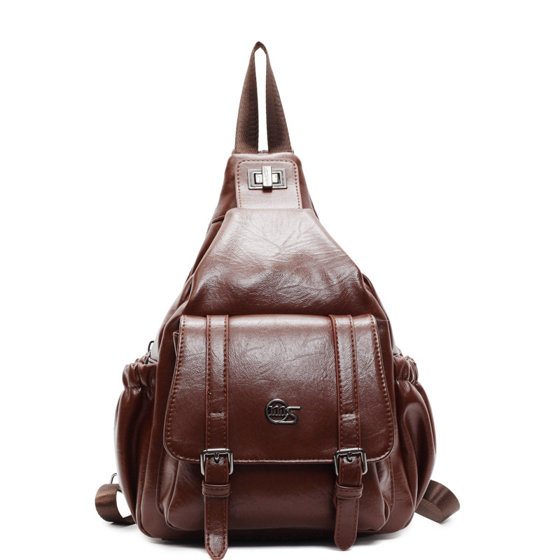 PU anyagú kis utazó multifunkcionális hátizsák, városi minimalista stílus, 2025 tavasz, fedéllel ellátott táska, belső cipzáras zseb