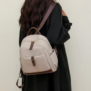 Rucsac - stil coreean urban minimalist, nailon, căptușeală poliester, deschidere cu fermoar, buzunar interior cu fermoar și buzunar pentru telefon, design tridimensional, potrivit pentru călătorii de agrement