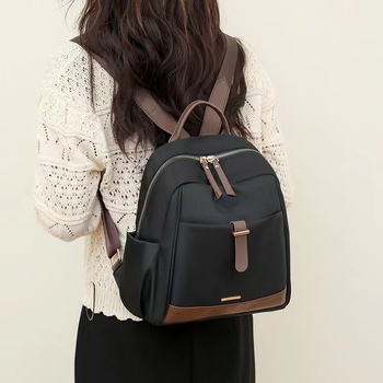 Rucsac - stil coreean urban minimalist, nailon, căptușeală poliester, deschidere cu fermoar, buzunar interior cu fermoar și buzunar pentru telefon, design tridimensional, potrivit pentru călătorii de agrement