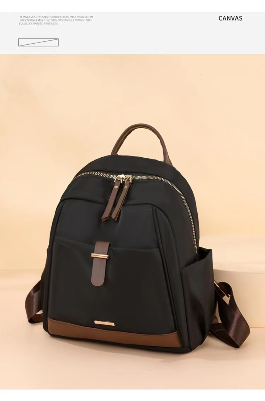 Rucsac - stil coreean urban minimalist, nailon, căptușeală poliester, deschidere cu fermoar, buzunar interior cu fermoar și buzunar pentru telefon, design tridimensional, potrivit pentru călătorii de agrement