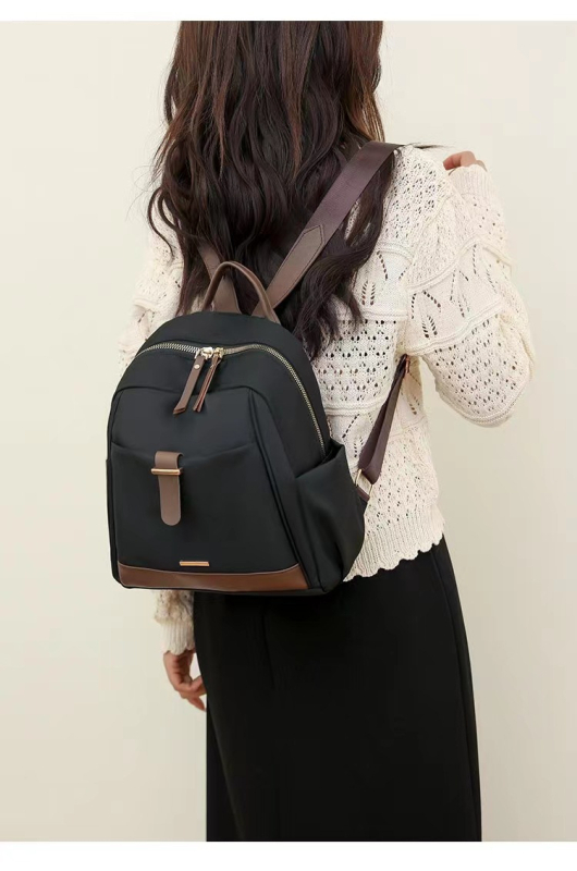 Rucsac - stil coreean urban minimalist, nailon, căptușeală poliester, deschidere cu fermoar, buzunar interior cu fermoar și buzunar pentru telefon, design tridimensional, potrivit pentru călătorii de agrement