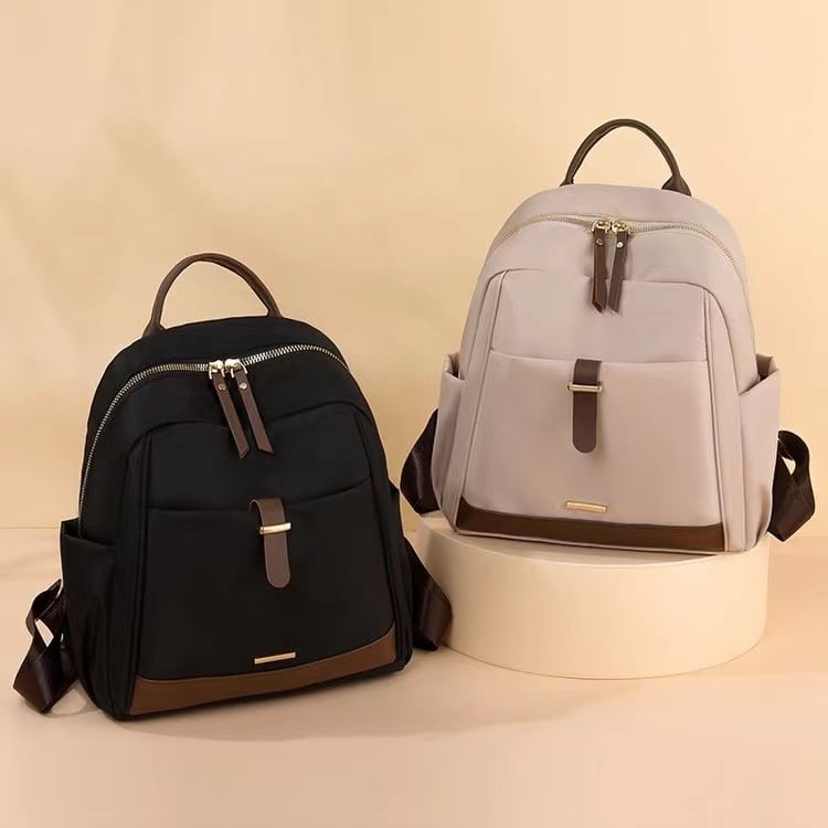 Rucsac - stil coreean urban minimalist, nailon, căptușeală poliester, deschidere cu fermoar, buzunar interior cu fermoar și buzunar pentru telefon, design tridimensional, potrivit pentru călătorii de agrement
