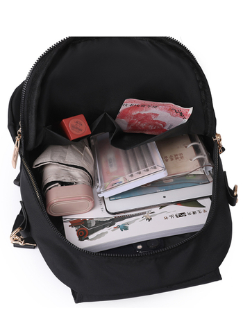 Женска раница от оксфордска материя — уличен стил, пролет 2024, мека конструкция, ципово затваряне, вътрешен джоб с цип