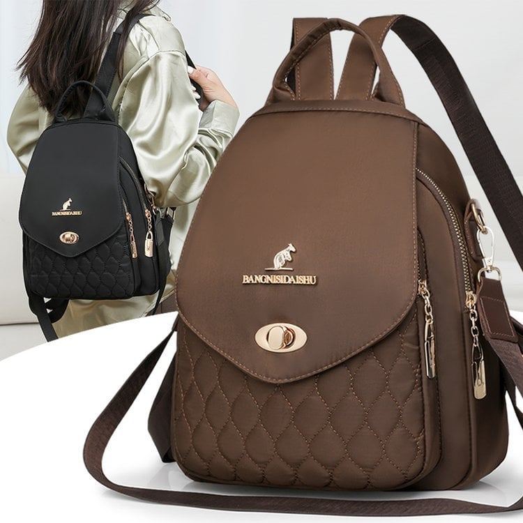 Женска раница от оксфордска материя — уличен стил, пролет 2024, мека конструкция, ципово затваряне, вътрешен джоб с цип