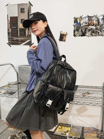 Δερμάτινο σακίδιο με μαλακή επιφάνεια, κορεατικού στυλ, αδιάβροχο, χωράει φορητό 15 ιντσών, χωρητικότητα κάτω από 20 L, ιμάντες με αερόσακο