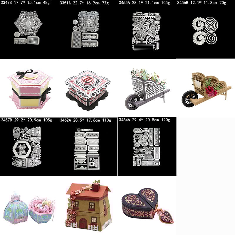 Heart Box Beehive DIY Șabloane de tăiere pentru scrapbooking - Oțel carbon, Etching Dies, Instrument metalic pentru handmade, Decor pentru casă