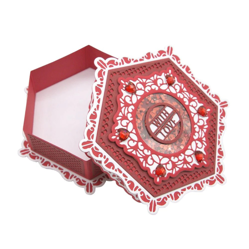 Heart Box Beehive DIY Șabloane de tăiere pentru scrapbooking - Oțel carbon, Etching Dies, Instrument metalic pentru handmade, Decor pentru casă