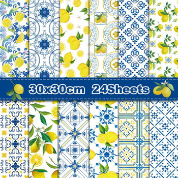 Χαρτί φόντου για scrapbooking – μοτίβο λεμόνι, θερινό tema, συνθετικό υλικό, μάρκα Yishu, εξουσιοδότηση IP: Όχι