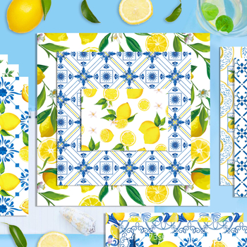 Χαρτί φόντου για scrapbooking – μοτίβο λεμόνι, θερινό tema, συνθετικό υλικό, μάρκα Yishu, εξουσιοδότηση IP: Όχι