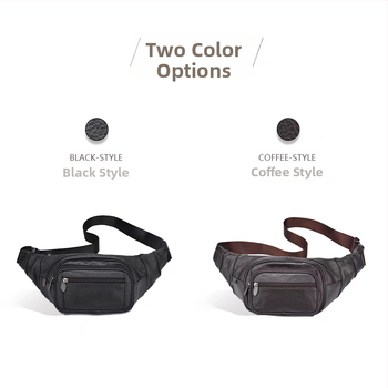 Vyriska juosmens rankinė iš odos pirmojo sluoksnio veršienos odos, atspari vandeniui ir dėvėjimui, pamušalas iš poliesterio, tinkama laisvalaikiui ir kelionėms, pavasaris 2024