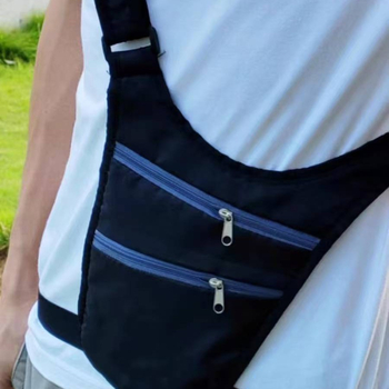 Geantă de talie pentru pașaport și documente, unisex, ultra-subțire, anti-furt, închidere cu fermoar, material Oxford, căptușeală din nylon