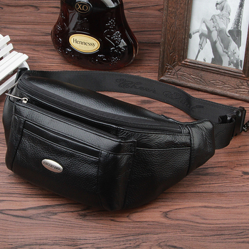 Vyrinė juosmens rankinė iš galvijų odos, Leisure stilius, modelis 7222, užtrauktuko užsegimas, vidinė kišenė su užtrauktuku