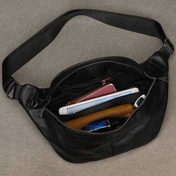 Мъжка чанта за през рамо от истинска кожа - първи слой телешка кожа, подплата полиестерно-памучна, капацитет за съхранение