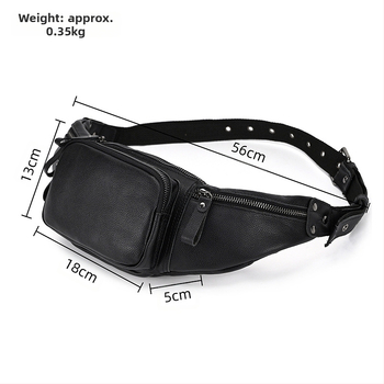 Мъжка чанта за гърдите от естествена кожа — горен слой телешка кожа, мултиджобна конструкция, устойчива на износване подплата полиестер-памук