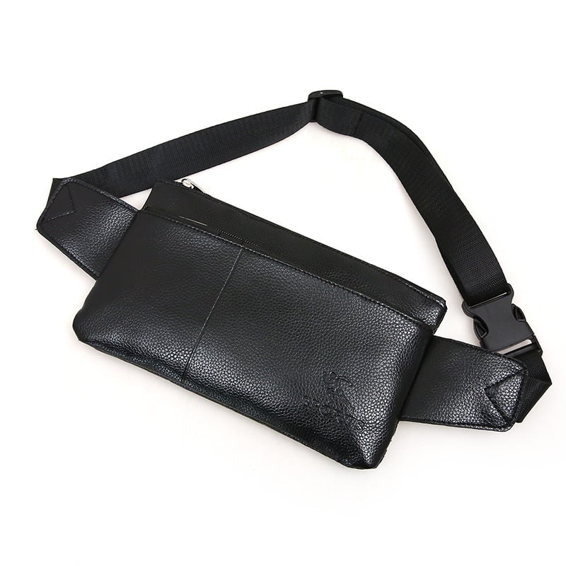 PU audinio liemenės krepšys, užtrauktukas, viena peties juosta, poliesterio pamušalas