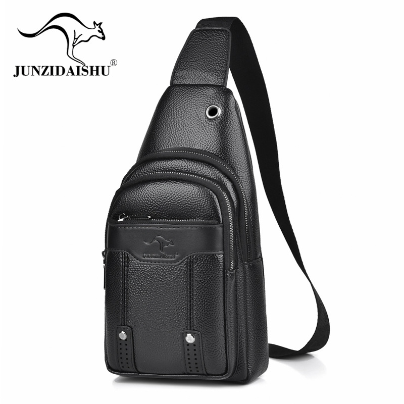 Vyrų krūtinės krepšys iš PU odos, didelė talpa, tinka 8 colių nešiojamam, miesto stilius