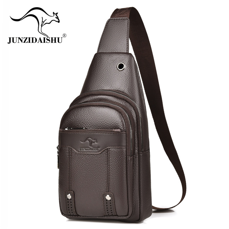 Vyrų krūtinės krepšys iš PU odos, didelė talpa, tinka 8 colių nešiojamam, miesto stilius