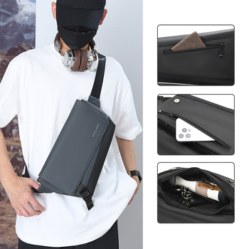 Мъжка гръдна чанта през рамо — стил без пол, Oxford плат, водоустойчива, износоустойчива, подходяща за 9-инчов лаптоп