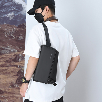 Мъжка гръдна чанта през рамо — стил без пол, Oxford плат, водоустойчива, износоустойчива, подходяща за 9-инчов лаптоп